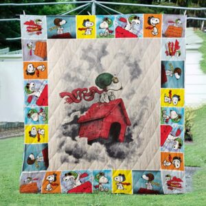 Snoopy Pilot Cloud 3D Quilt  Quilt